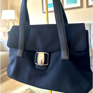 Immaculate clean Salvatore Ferragamo. EUC. Nylon body and leather shoulder.
